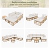 Nestfair 7pc Wicker Outdoor Sectional Set with Cushions and Pillows and Round Coffee Table Beige - 4 of 4