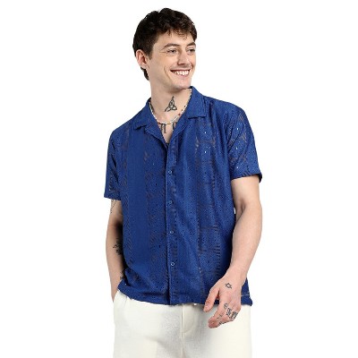 Campus Sutra Men Men's Indigo Blue Mandala Shirt
