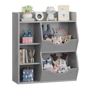 31.5 Inch Height 3-Layer Kids Bookshelf, Toy Storage Cabinet, 5-Grid Kids Toy Rack for Bedroom, Hallway, Living Room and Nursery - 1 of 4