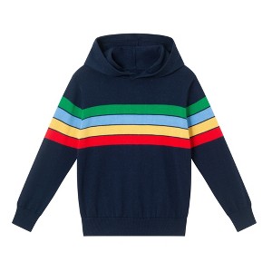 Andy & Evan  Kids  Hooded Striped Sweater w/Multi Stripe - 1 of 2