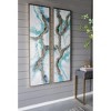 Set of 2 Elongated Modern Abstract Oil Painting,, Rectangle Framed Wall Art, 20 x 71 - 4 of 4