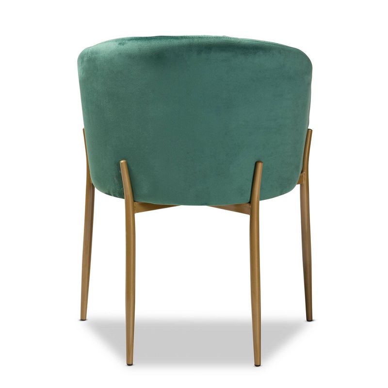 Ballard Velvet Fabric Upholstered Metal Dining Chair - Baxton Studio, 5 of 12