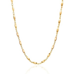 18K Gold Plated Paperclip Choker with Freshwater Cultured Pearl Pendant, Dainty Satellite Chain Necklace - 1 of 4