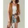 Women's 70s Hippie Fringe Vest Cardigan Rivets Sleeveless Jacket - 4 of 4