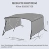 3/4 Bow Bimini Tops with Mesh Sidewalls, Boat Canopy with Support Poles, Marine Grade Pu Coating Canvas, 2 Straps, 2 Rear Support Poles, Zippered Boot - 4 of 4