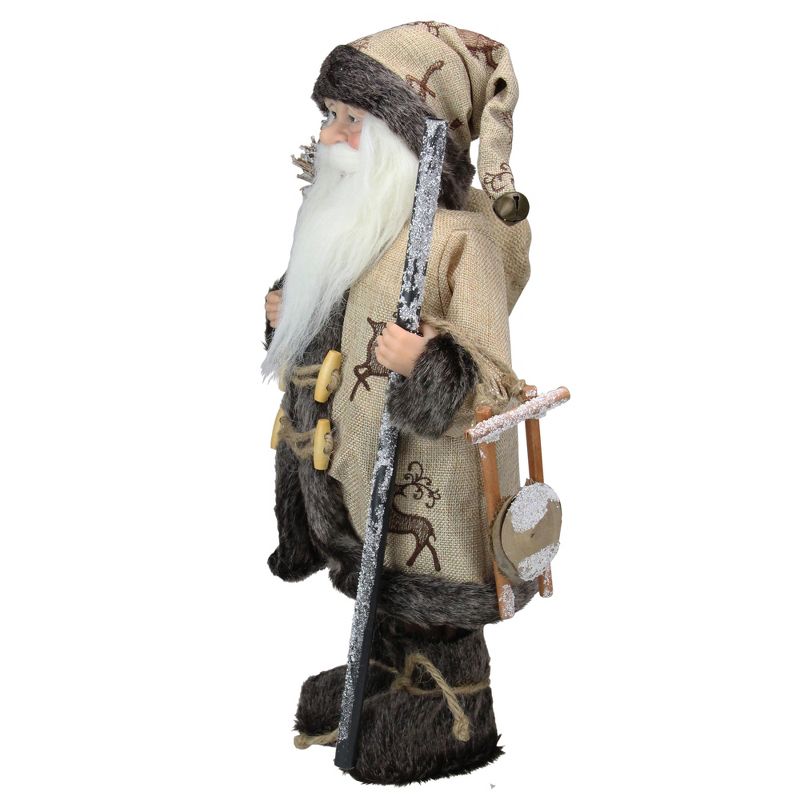 Northlight 16.5" Country Rustic Santa Claus with Wooden Sled and Gifts Christmas Figure, 3 of 7