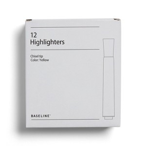 Staples Tank Highlighters Chisel Tip Yellow 12/PK BL58170 - 1 of 1