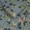 Lock and Key Aqua Blue Leaves Tropical Paste the Wall Wallpaper - 3 of 4