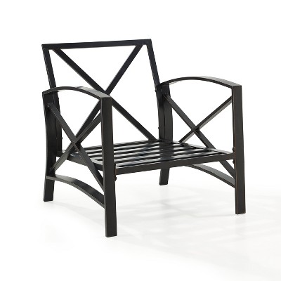Kaplan Outdoor Steel Arm Chair with Cream Cushions