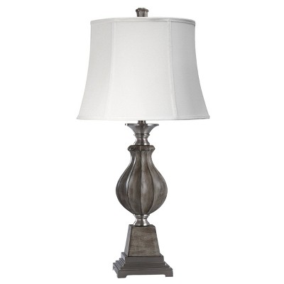 Finn Cafe Metal and Cast Body Table Lamp - StyleCraft: UL Listed, Polyresin, Drum Shade, 3-Way Switch
