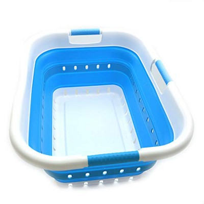 SAMMART 41L (10.8 Gallon) Collapsible Plastic Laundry Basket with 3 Handles