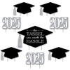 Big Dot of Happiness Silver Class of 2025 Outdoor Decorations - Graduation Yard Signs - Set of 8 - 2 of 4