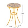 Kumasinova 21.5" Chic Mosaic Table Top Outdoor Side Table,Sleek Patio End Table Modern Aesthetic Table for Poolside,Porch&Grden,13.6lbs Max,Yellow - 2 of 4