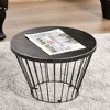 Infurnic Patio End Tables Modern Patio Side Table Stylish Hourglass Design Accent Table for Outdoor and Indoor Use, Black, 15.75"*15.75"*20.75" - 4 of 4