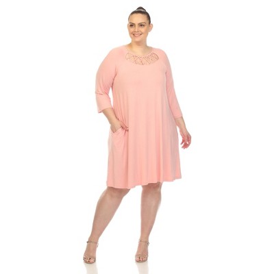 Plus Size Criss Cross Neckline Swing Dress