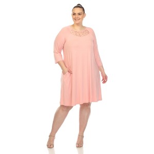 Plus Size Criss Cross Neckline Swing Dress - 1 of 4