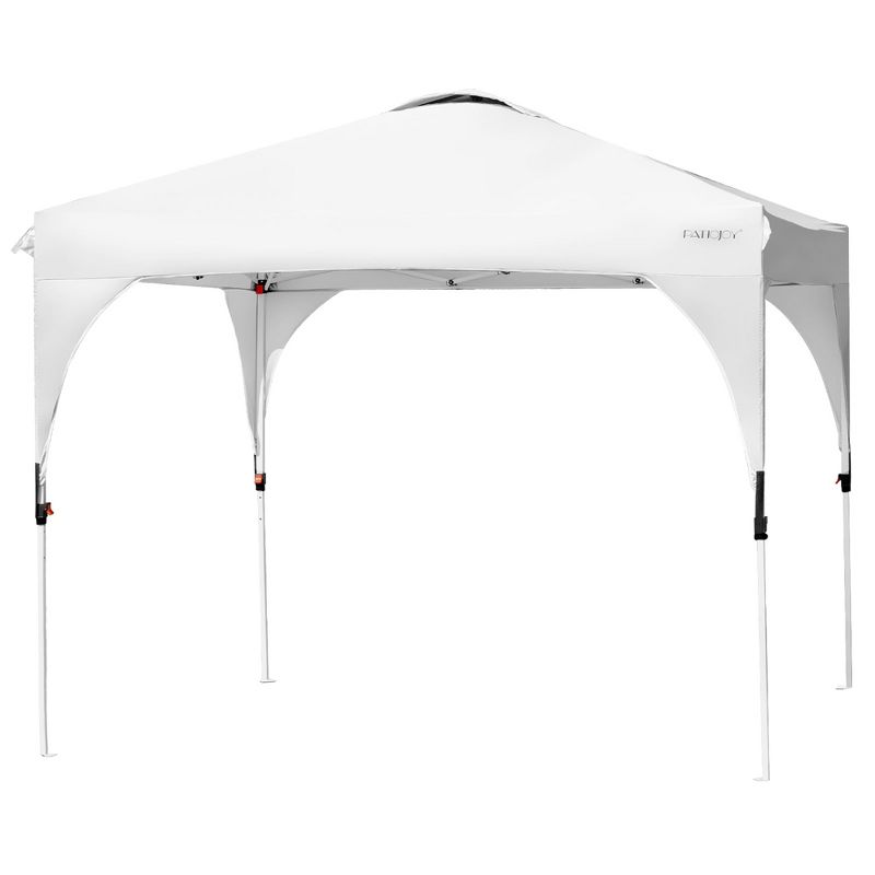 10x10 FT Outdoor Pop Up Tent Canopy Height Adjustable Sun Shelter W/ Roller Bag, 1 of 11