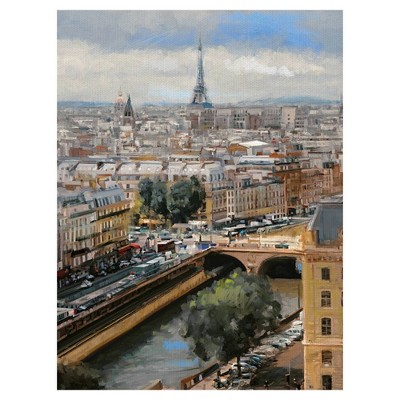 Daybreak Paris By Studio Arts Wrapped Unframed Wall Canvas - Masterpiece Art Gallery