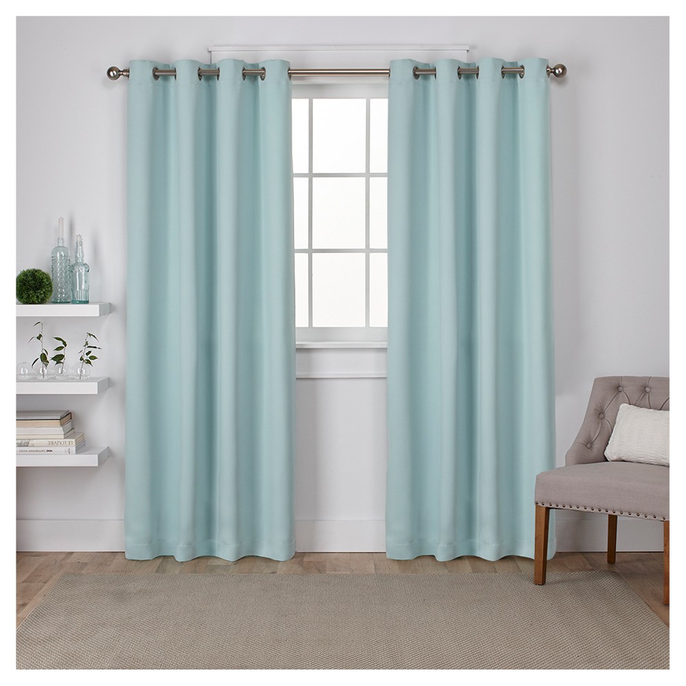 Photos - Curtains & Drapes Set of 2  Sateen Twill Weave Insulated Blackout Grommet Top Wind(108"x52")