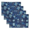 Saro Lifestyle Ocean Depths Coral Placemat (Set of 4), 14"x20", Blue - 3 of 4