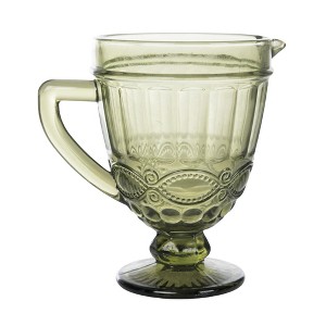 Transpac Glass Embossed Pitcher Home Decorations Spring - 1 of 2