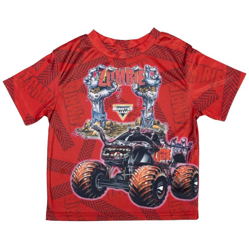Monster Jam Grave Digger El Toro Loco Mohawk Warrior Maximum Destruction Monster Truck T-Shirt Toddler to Big Kid, 1 of 7
