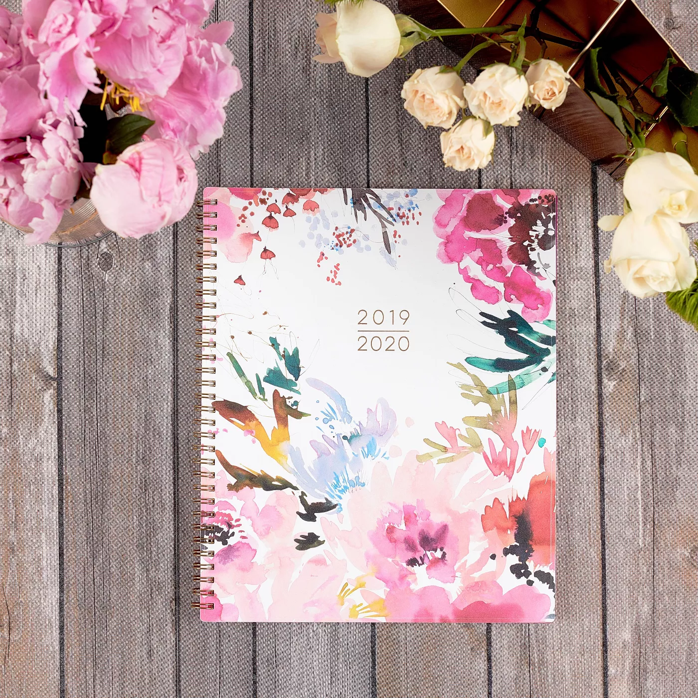 2019-2020 Academic Planner 9"x 11" Flexible Cover Floral Pink/White - Kelly Ventura for Blue Sky - image 2 of 5