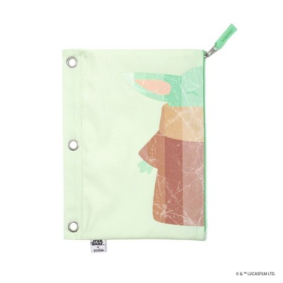 Yoobi Single Zip Binder Pencil Pouch Mint Green Grogu : Target