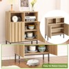 Buffet Cabinet Sideboard with Storage, Modern Industrial Storage Cabinet Accent Table with Fluted Panel Door Metal Legs - 4 of 4