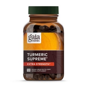 Gaia Herbs Turmeric Supreme Extra Strength - Supports Occasional Discomfort from Normal Wear & Tear* - with Turmeric Curcumin & Black Pepper - 1 of 4