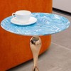 NicBex End Tables for Living Room, Mermaid Tail End Coffee Table Round Metal Pedestal Table, Minimalist Accent Table for Bedroom, Matte Gray - 2 of 4
