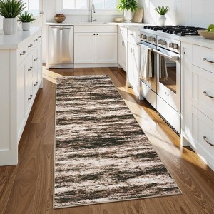 Modern Hallway Rugs 2x6 Non-Slip Abstract Runner Rugs, Non-Shedding Neutral Indoor Carpet, Stain-Resistant Ultra-Thin Floor Carpet Mats for Bedroom - 1 of 4