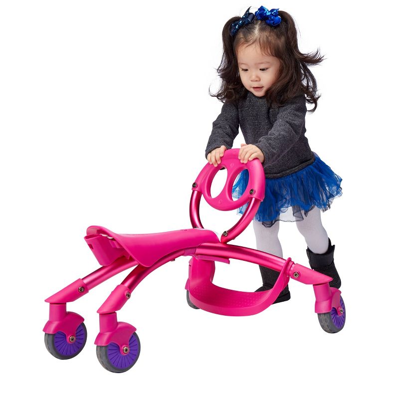 YBIKE Pewi Stroll Pedal and Push Ride-On Toy - Pink, 5 of 12