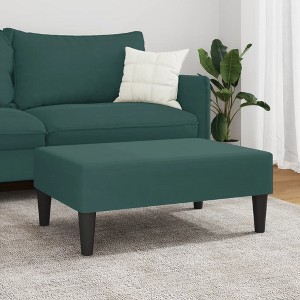 CLIHOME Modern Ottoman Footstool, Velvet Upholstered Pouf Stool for Footrest, Compact Accent Seating for Living Room - 1 of 4