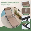 MUKE Adjustable Patio Chaise Lounge Chair with Rear Wheel, 5-Position Recliner for Pool, Beach & Garden - 4 of 4