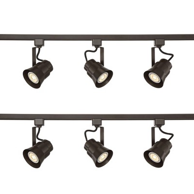 Two Pro Track Linear 3-Light Bronze LED Track Kits w/Connector
