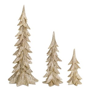 Gold Shimmer Tabletop Holiday Tree (Set of 3) - 1 of 3