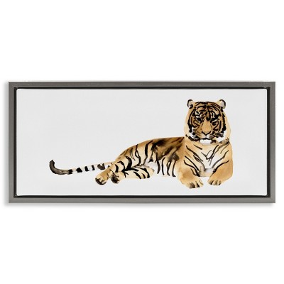 Stupell Industries Tiger Resting Orange Ink Watercolor, 31" x 14"