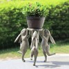 SPI Home Rabbit Triplets Planter Holder – Whimsical Metal Garden Accent with 3 Bunny Figures, 14.5" Tall - 3 of 3