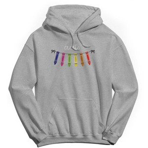 Social Collective Men's Crayons Create Long Sleeve Graphic Cotton Sweatshirt Hoodie - 1 of 3