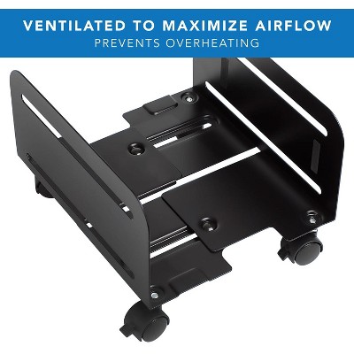 Adjustable Black Steel CPU Cart with Wheels