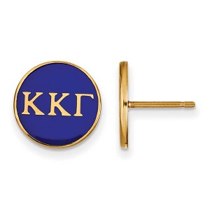 Black Bow Jewelry 14k Yellow Gold Plated Sterling Silver Kappa Kappa Gamma Greek Life Stud Earrings - 1 of 3