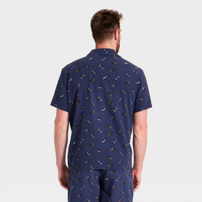 Мужские рубашки Goodfellow & Co Men's Short Sleeve Great Outdoor Fly Fish Button-Up Shirt - Goodfellow & Co™ Navy M — фото 2
