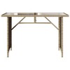 vidaXL Patio Table with Glass Top Brown 43.3"x26.8"x27.6" Poly Rattan - 4 of 4