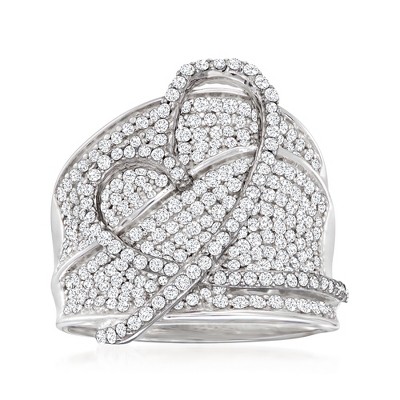 Ross-Simons 1.40 ct. t.w. Diamond Heart Ring in Sterling Silver