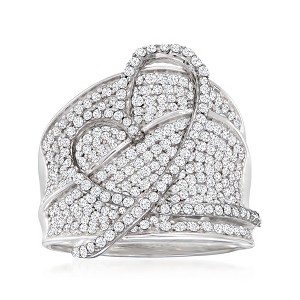 Ross-Simons 1.40 ct. t.w. Diamond Heart Ring in Sterling Silver - 1 of 4
