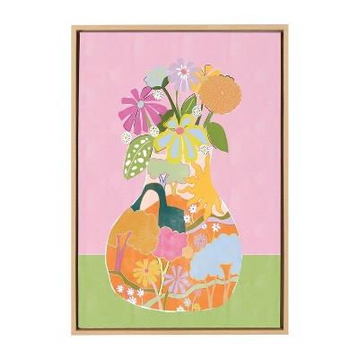 23" x 33" Sylvie Miracle Vase by Alja Horvat Framed Wall Canvas Natural - Kate & Laurel All Things Decor