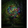 Evergreen 84"H Wind Powered Lighted Wind Spinner, Multicolor Flower - 3 of 4