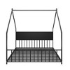 Lyngins Twin Size Bed Frame, Kids' House Bed Frame with Roof & Colorful Lights, Metal  Floor Bed Frame with Slats and Legs, Toddler Bed with Backrest - 3 of 4