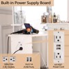 Makeup Vanity Desk - Vanity Desk Set with Lights & Power Outlet Corner Vanity Table with 5 Rotating Drawers 3 Lighting Mode - 3 of 4